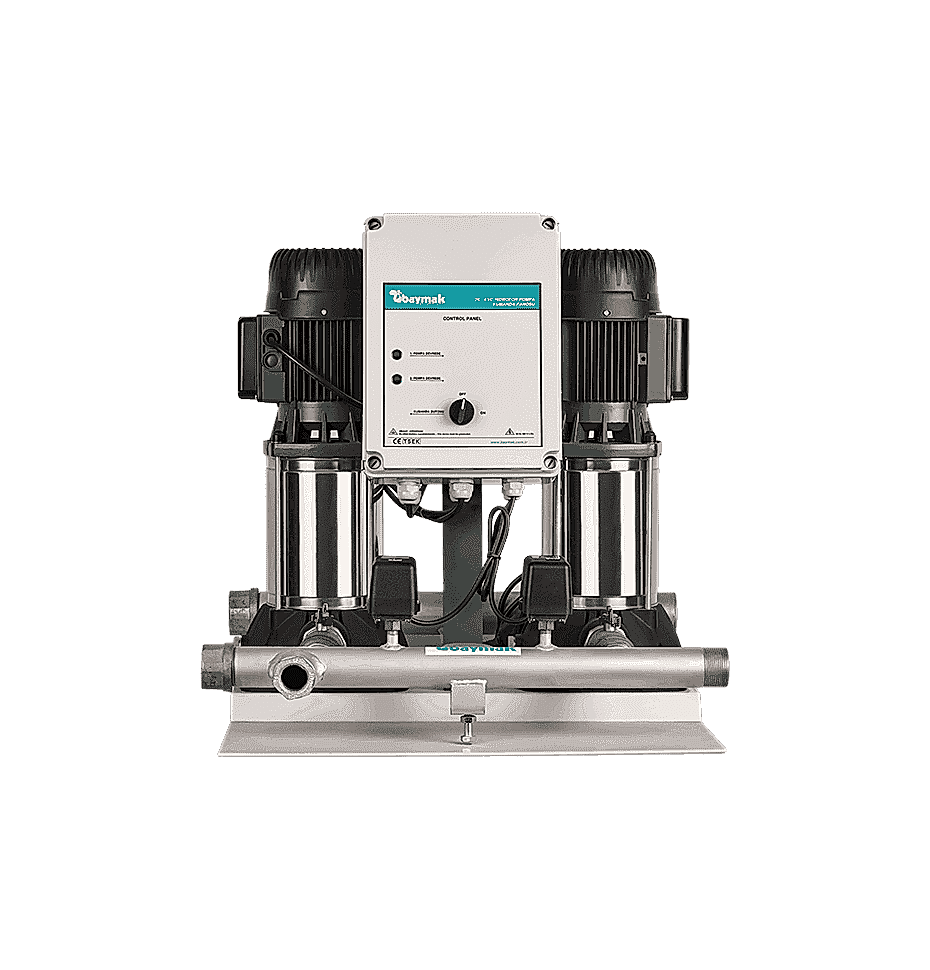 2KVC 65/80 T – 2x3 HP Sessiz Akıllı İnverter Hidrofor | 6.5–8 Atü Çok Kademeli Dikey Sistem