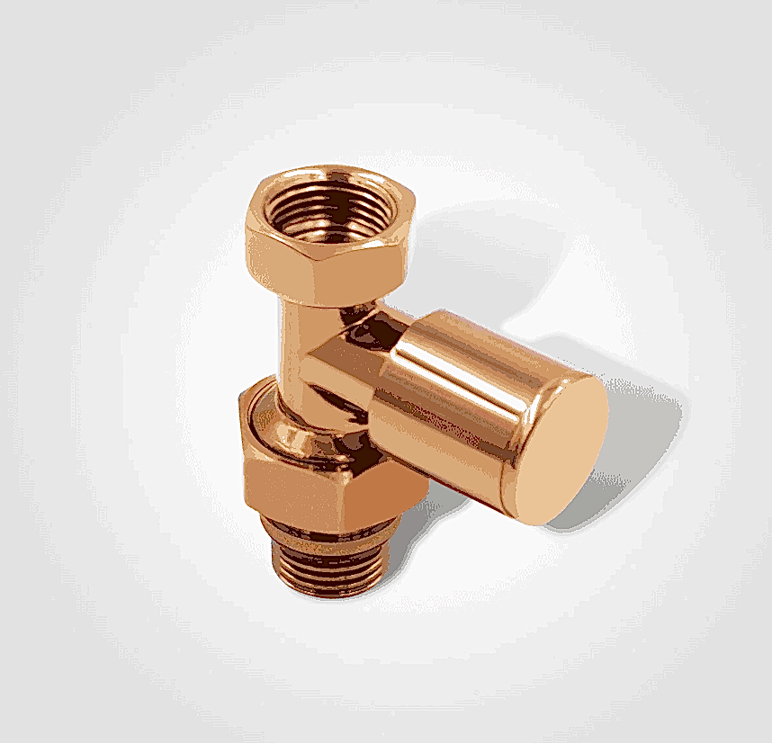 1/2” EDP Rose Gold Düz Radyatör Vanası – Dekoratif Pirinç Isıtma Kontrol Vanası