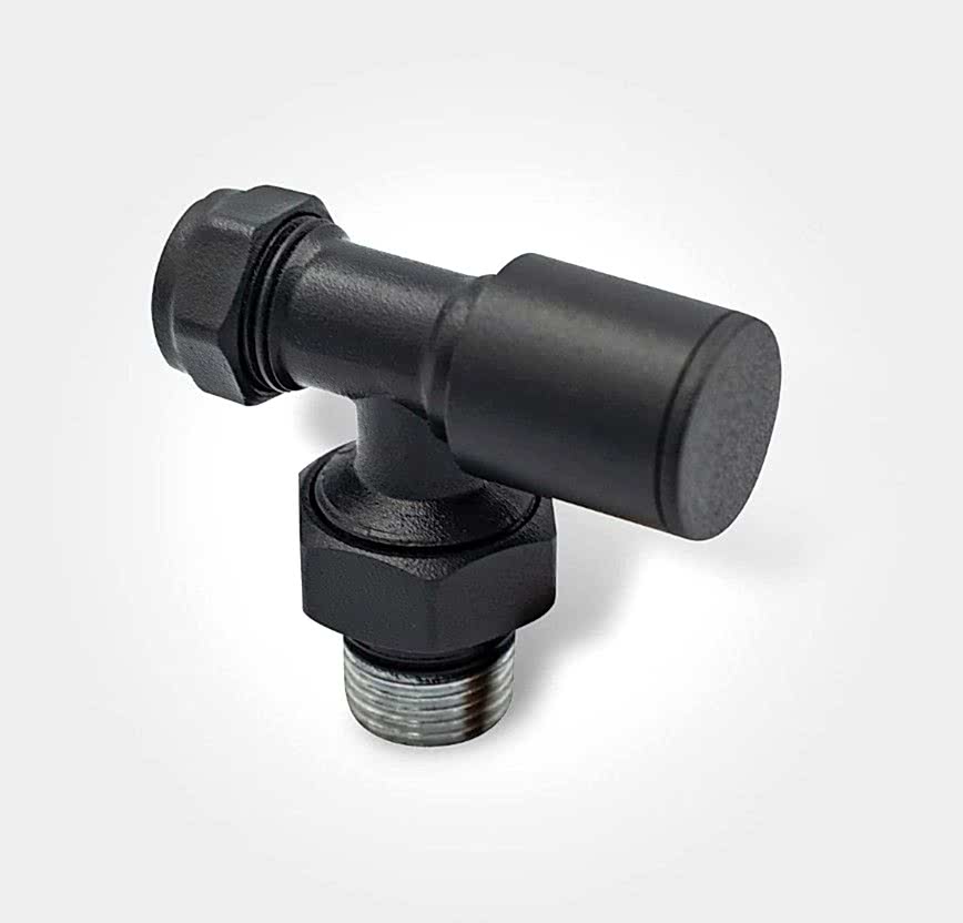 16x2 Rakorlu PEX Antrasit Köşe Radyatör Vanası 