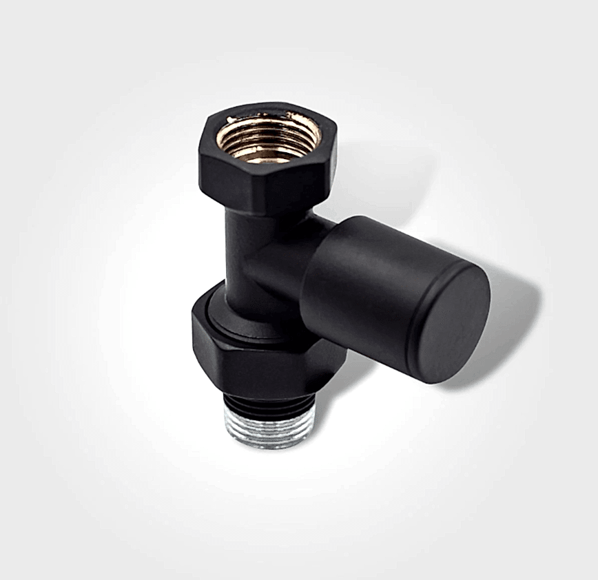  Mat Siyah Düz Radyatör Vanası