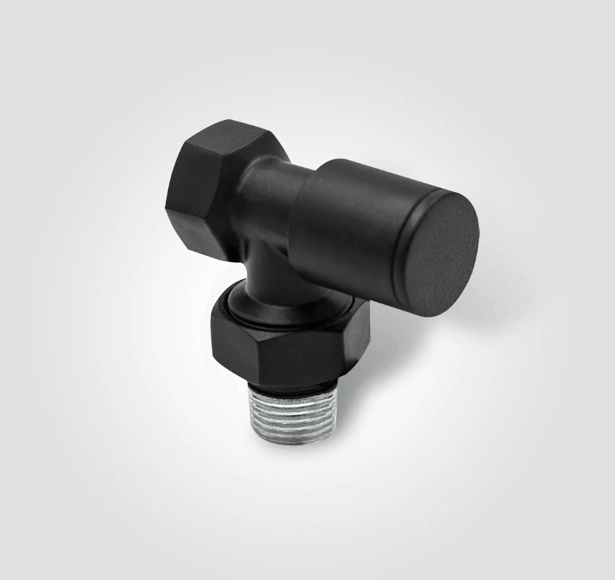 1/2 EDP Mat Siyah Köşe Radyatör Vanası