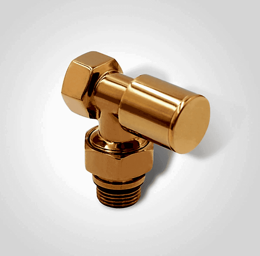 Rose Gold Köşe Radyatör Vanası – Dekoratif Isıtma Kontrol Vanası (1/2”)